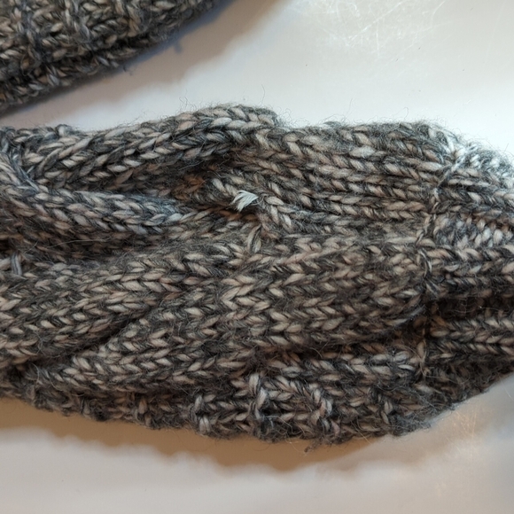 Gray marled wool/alpaca sweater chunky wool fisherman Cable Knit Pullover. Sz XS - Picture 3 of 9